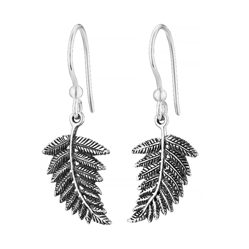 Aged bronze earrings-BRACKEN - Sterling Silver Drops