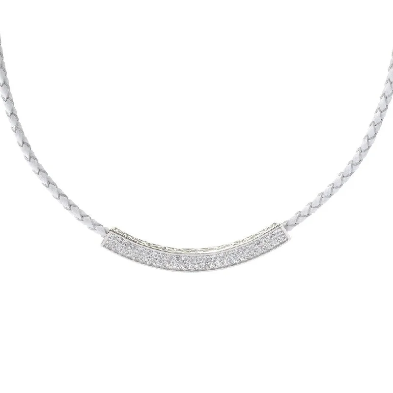 Petite gem necklaces-Sterling Silver 2ctw White Topaz Necklace 18'L