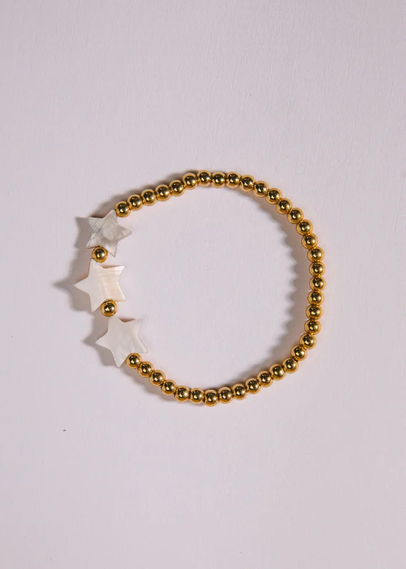 Pinch clasp bangles-Pearl Star Bracelet