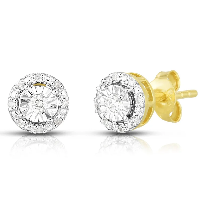 Surf motif earrings-Classic Diamond Solitaire Stud Earrings