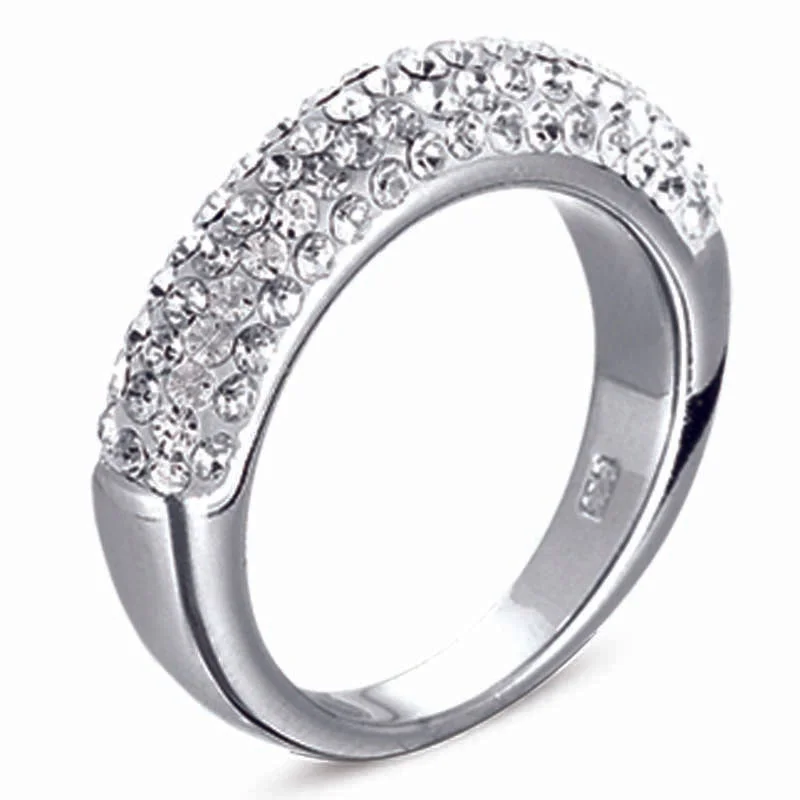 Open shank engagement rings-STERLING SILVER RING WITH CZ STONES