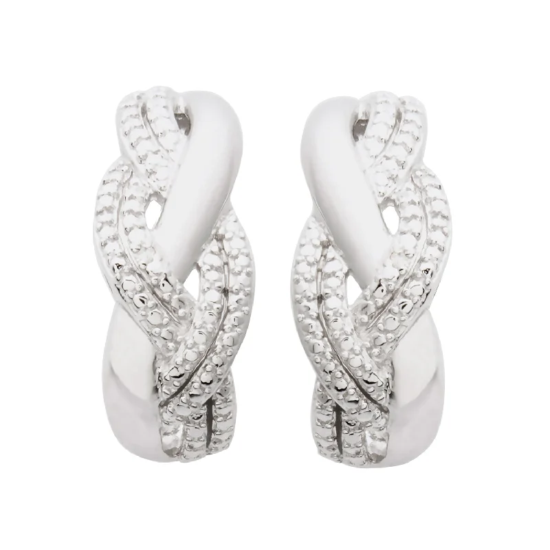 Polished bead earrings-Diamond Twist Earrings