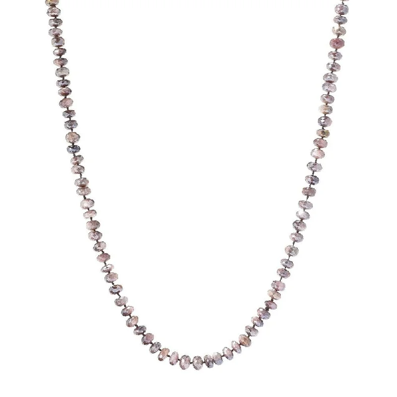 Rope braid necklaces-35" Mauve Moonstone Endless Beaded Necklace