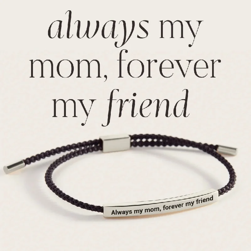 Textured metal bangles-Always my mom, forever my friend Inspire Bracelet