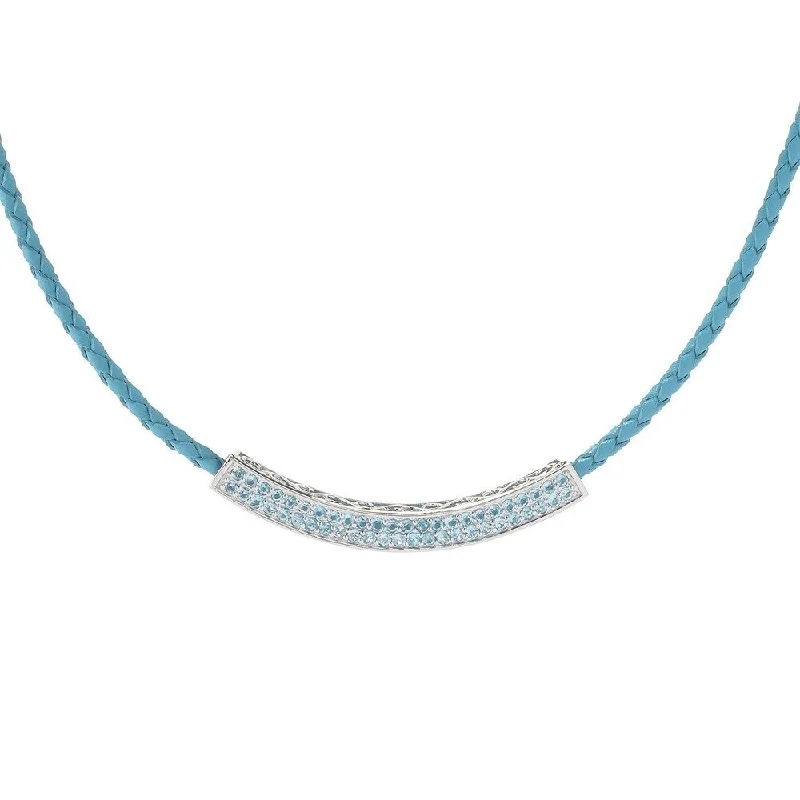 Sleek pendant necklaces-Sterling Silver 1.81ctw Swiss Blue Topaz Necklace 18"L