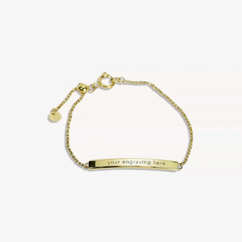 Polished silver bangles-The Engravable Bar Bracelet in Gold