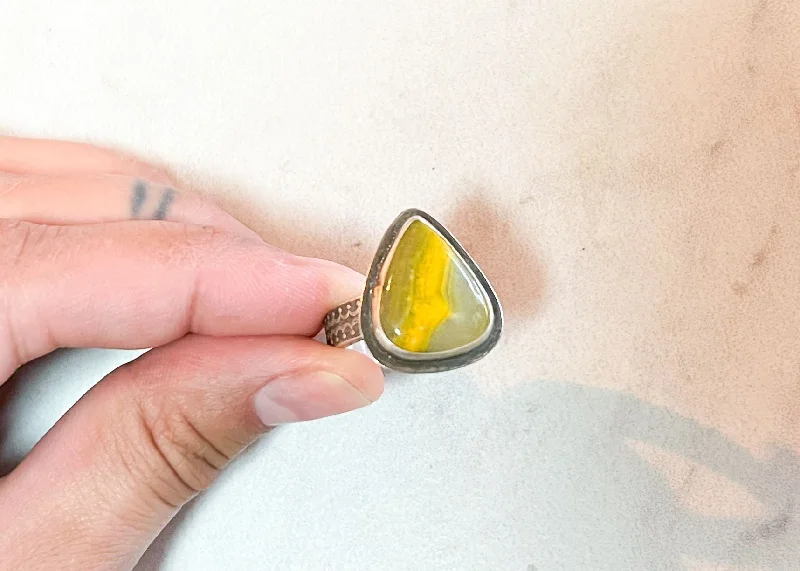 Yellow Jasper Ring - sz. 9