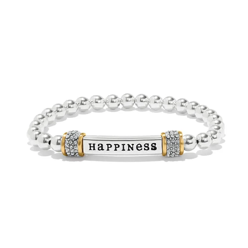 Glossy cuff bangles-Meridian Happiness Two Tone Stretch Bracelet