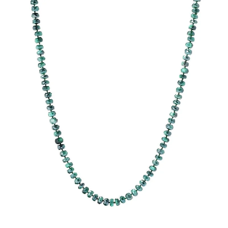 Tide pattern necklaces-35" Green Moonstone Endless Beaded Necklace