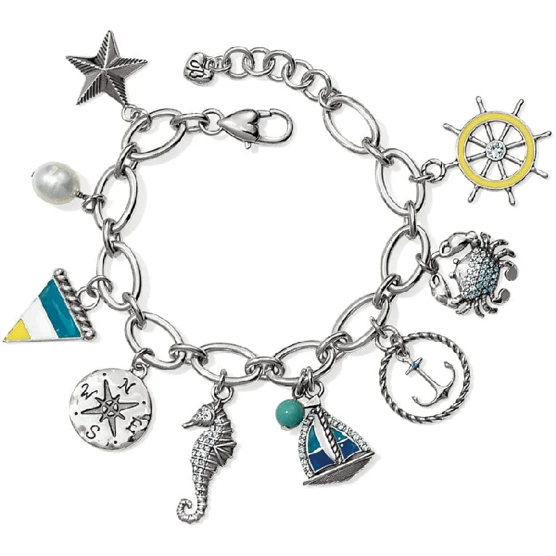 Crystal-twisted bangles-Blue Water Charm Bracelet