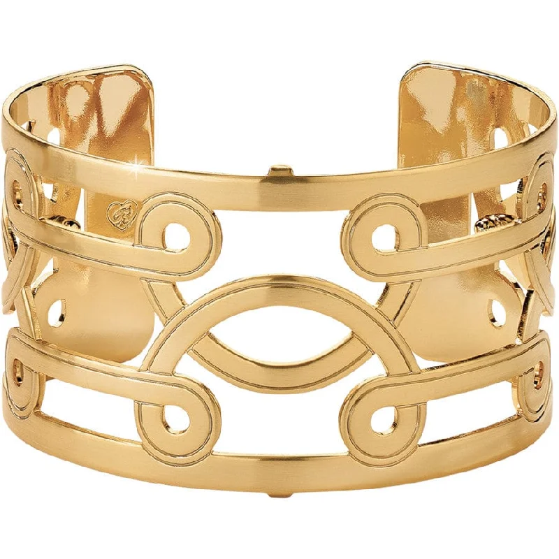 Rustic lock bangles-Christo Lima Wide Cuff Bracelet