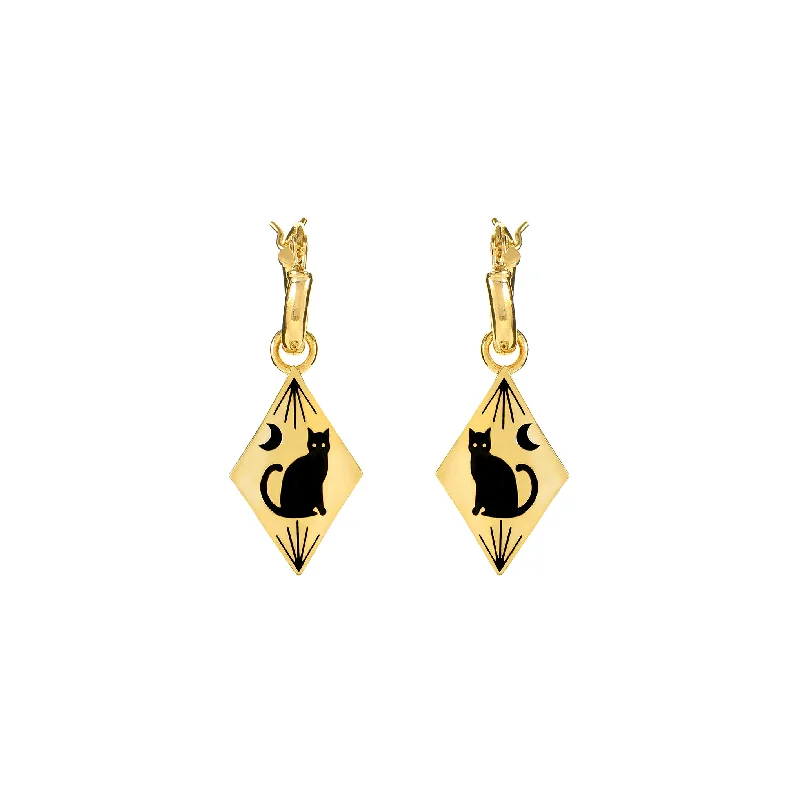 Cosmic glow earrings-Black Cat Earrings