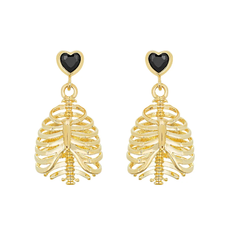 Trekker feather earrings-Heart in a Cage Earrings