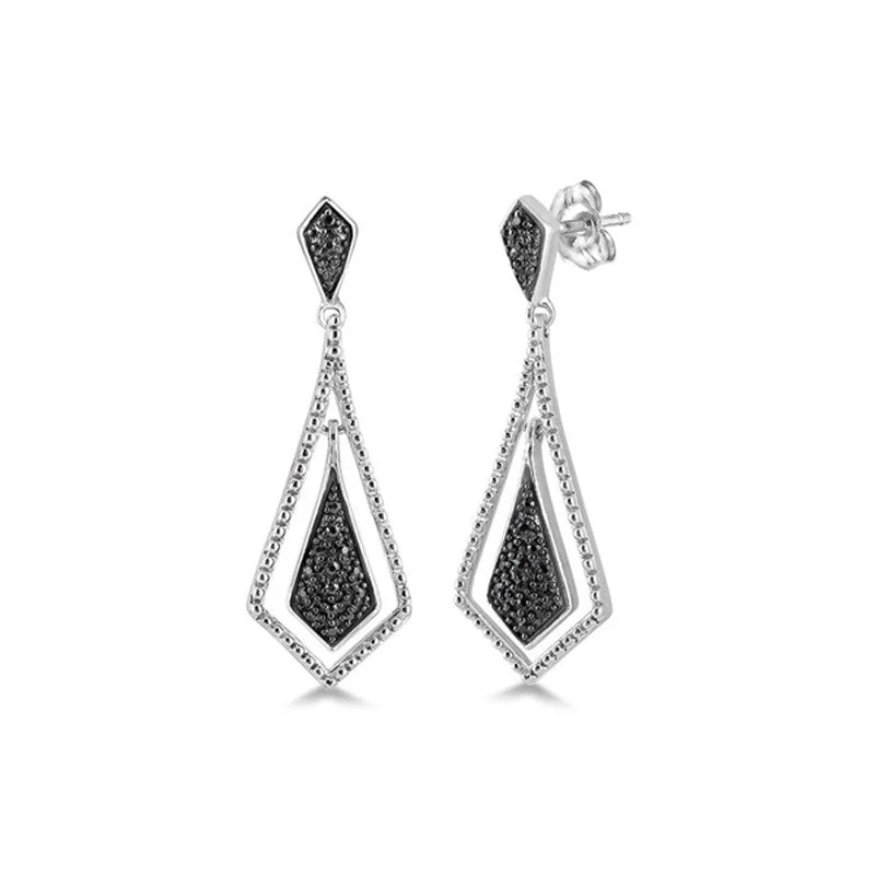 Surf theme earrings-Black Diamond Earrings