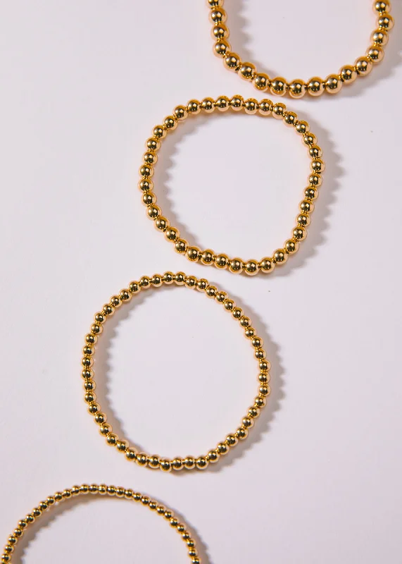 Oval shape bangles-Gold Ball Bracelets